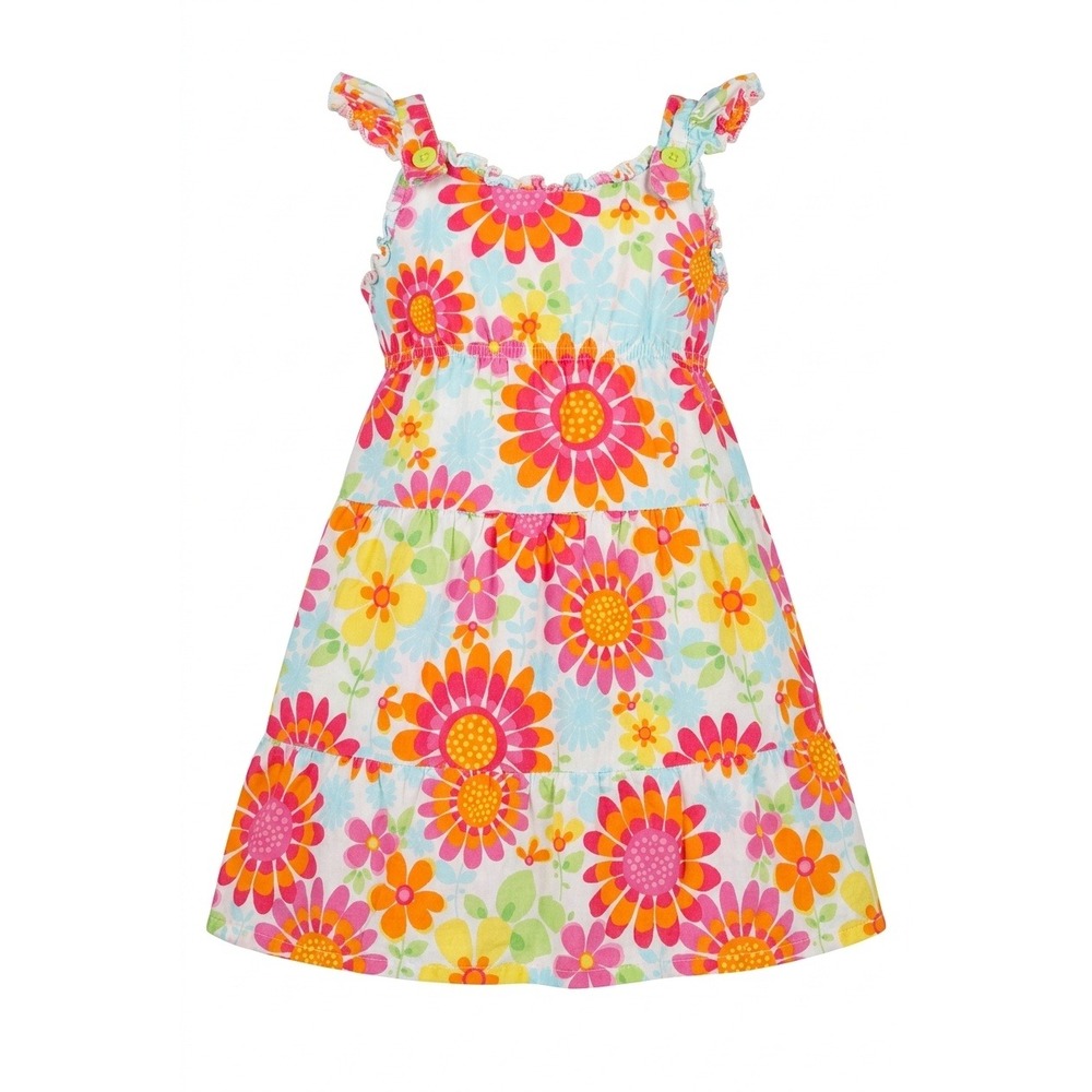 Kalula Kids by Youngland Girls Floral Tiered Cotton Summer Dress Size 5